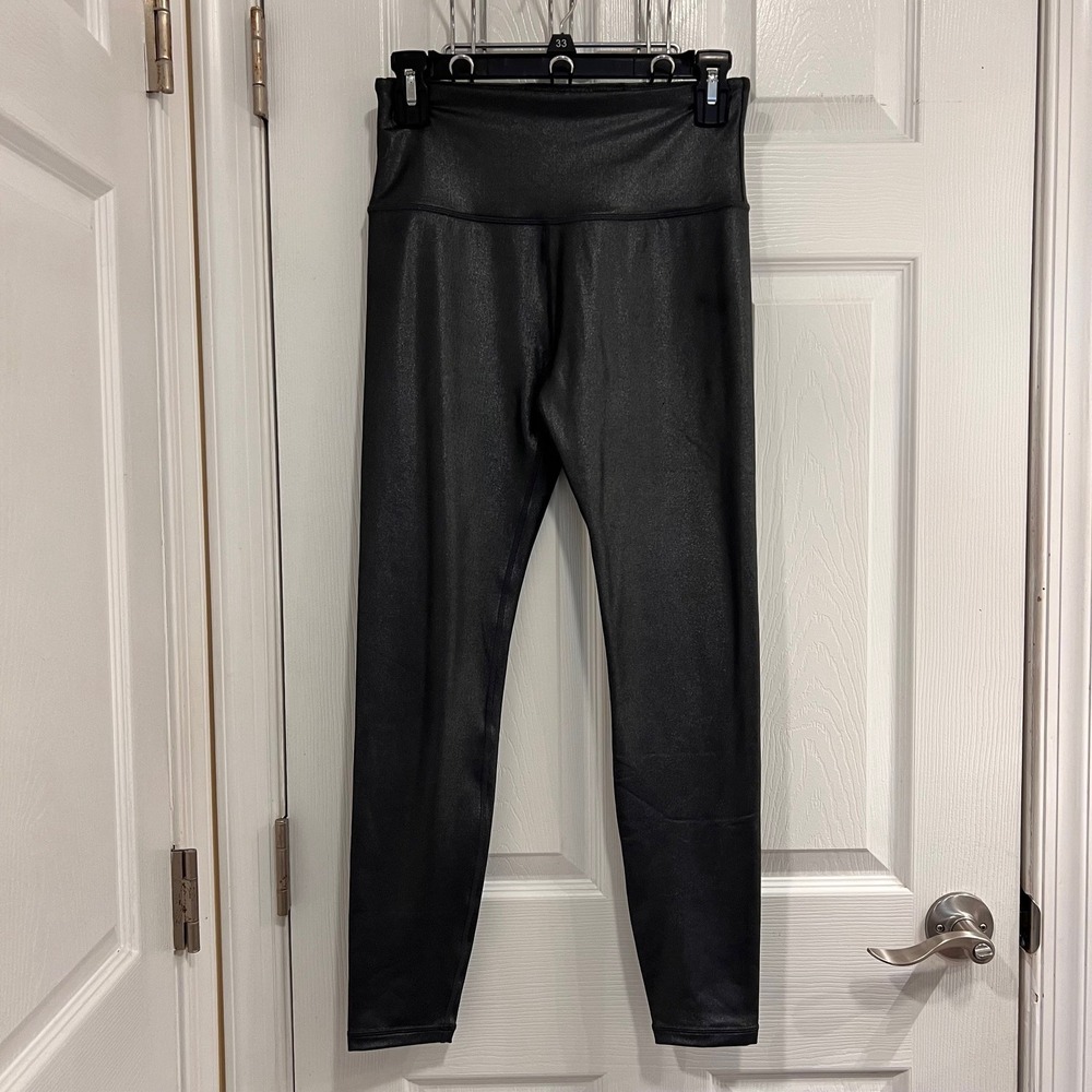 Athleta‎ Elation Ultra High Rise Tight Black Shimmer Metallic Leggings Small